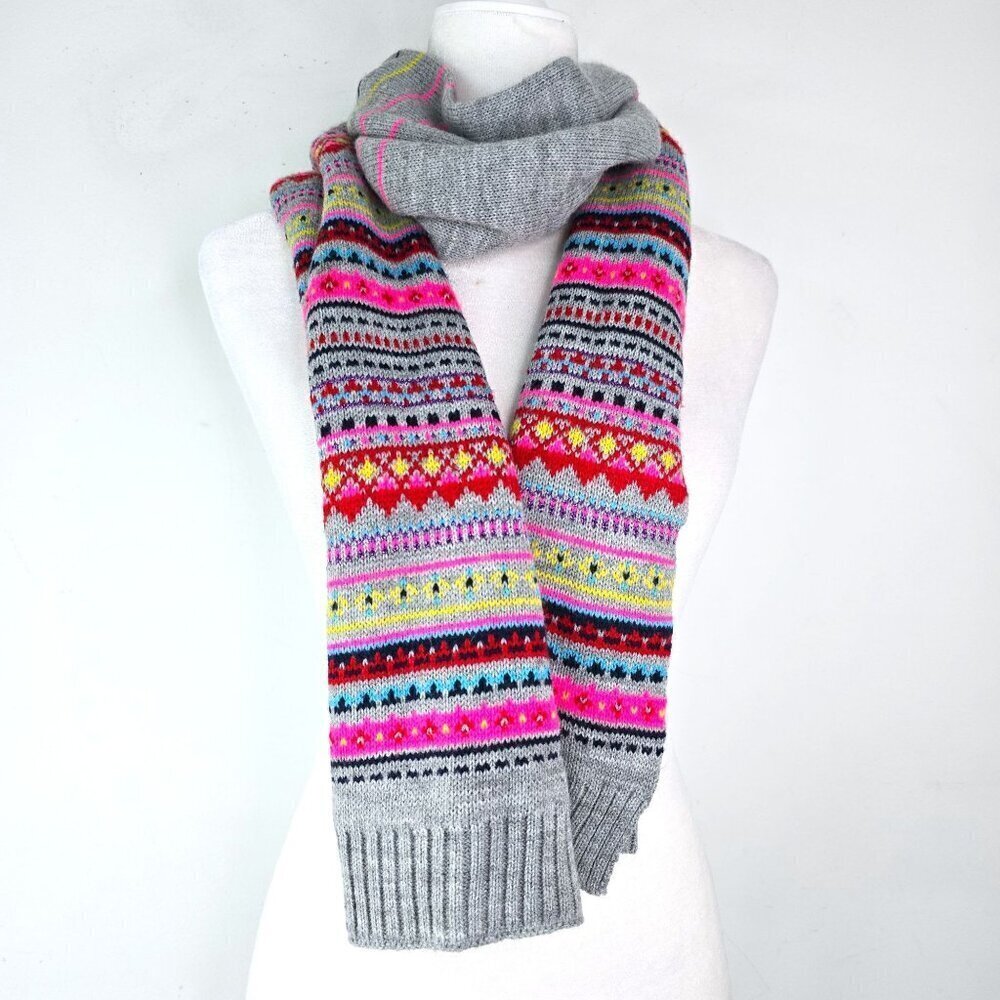 Vintage GAP Mutlicolor Knit Stripe Rainbow Scarf Wrap